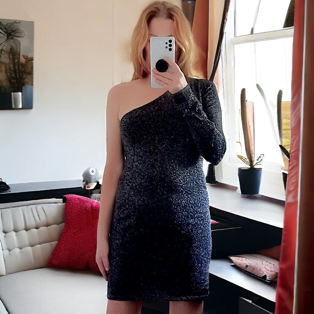 BCBGMaxAzria Inya Dress Black Shimmer